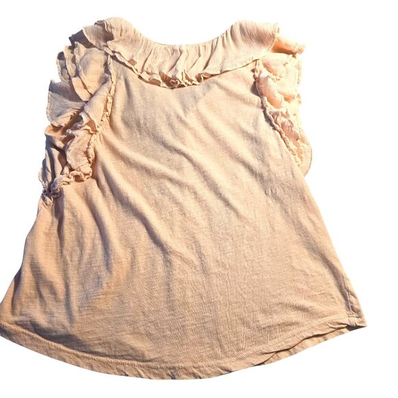 Anthropologie Ruffle Tank Top Blush Pink Small Cottagecore, Feminine, Soft Girl - Picture 3 of 6